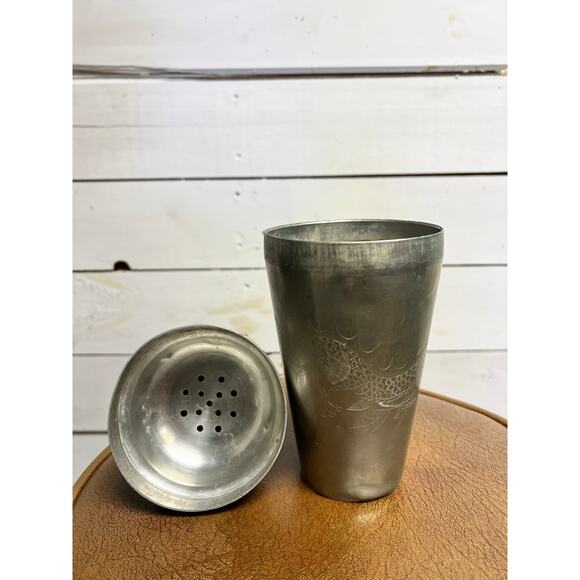 Rare Vintage 20th Century Pewter Cocktail Shaker by Kut Hing Swatow - Picture 6 of 6